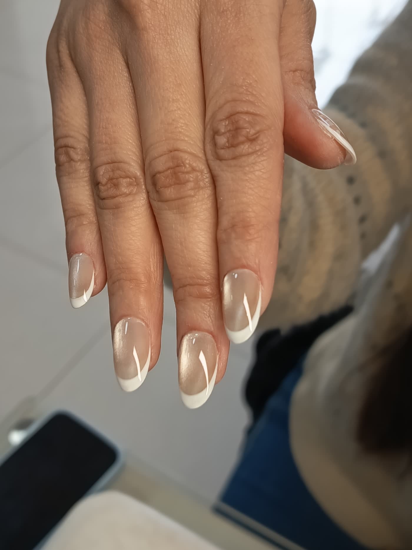 Polygel Francesa degradada — manicure realizada en El Salón de las Uñas, Ñuñoa